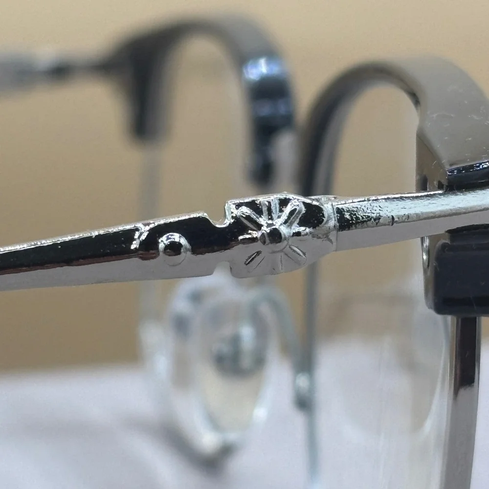 Vintage Retro Black Silver Clubmaster Browline Eyeglass frames Gothic